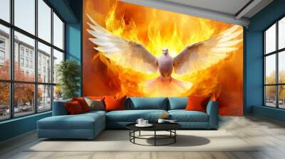 Pentecost Sunday Special. Symbol of Holy Spirit  Wall mural