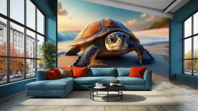 turtle on the beach Wall mural