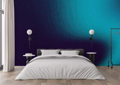 Dark and blue gradations bordered by halftone dots Wall mural