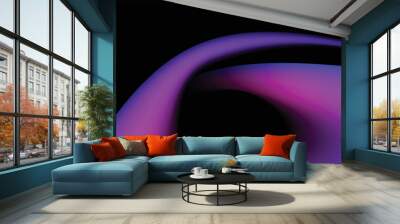 gradient purple aurora background with black base Wall mural