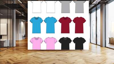 Vector template for Women's t-shirts Wall mural