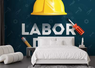 Happy Labor Day banner. Design template. Vector illustration Wall mural