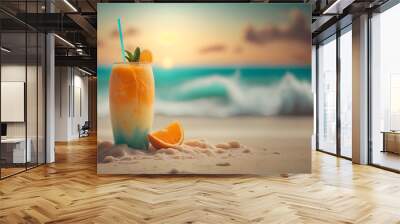 cocktail on the beach Wall mural