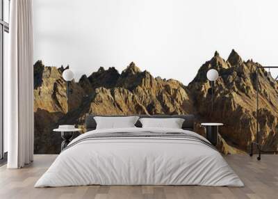 mountain range isolated on white background Wall mural