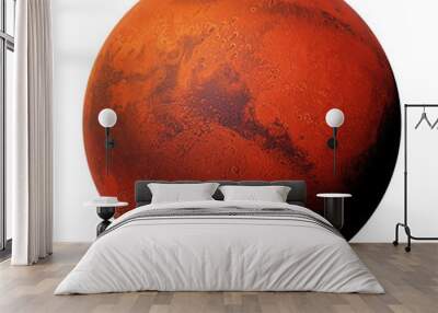 planet Mars, the red planet isolated on white background Wall mural