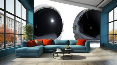 set of astronaut helmets isolated on white background  Wall mural