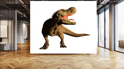 Tyrannosaurus rex roaring,  T rex dinosaur (3d rendering isolated on white background) Wall mural