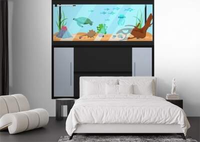 Beautiful rectangular fish tank image Wall mural