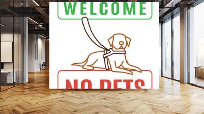 Guide dogs welcome sign. Wall mural