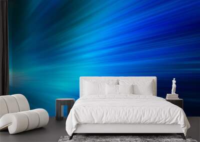 Abstract blue tone of high speed moving light. Wall mural