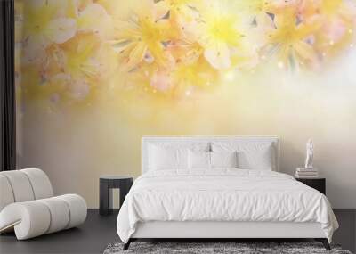 beautiful yellow flower soft background in pastel tone for valentine or wedding with copy space Wall mural