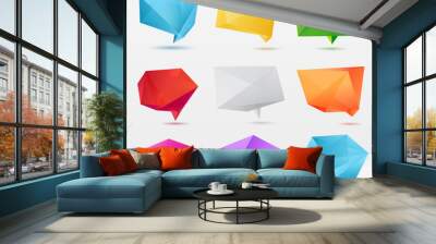 Abstract origami speech bubble vector background Wall mural