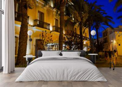 Beautiful sights in Ibiza Spain of the rugged coast, Mediterranean sea and charming architecture  Wall mural