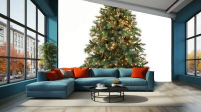 christmas tree isolated on white Wall mural