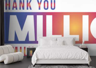 2000000 followers thank you celebration, 2 Million followers template design for social network and follower, Vector illustration Thank you 2 million followers, modern banner design vectors Wall mural