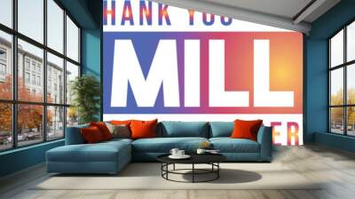 4000000 followers thank you celebration, 4 Million followers template design for social network and follower, Vector illustration Thank you 4 million followers, modern banner design vectors Wall mural