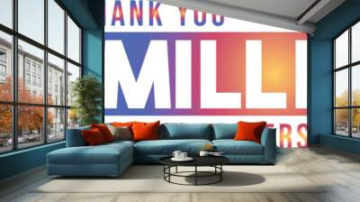 5000000 followers thank you celebration, 5 Million followers template design for social network and follower, Vector illustration Thank you 5 million followers, modern banner design vectors Wall mural