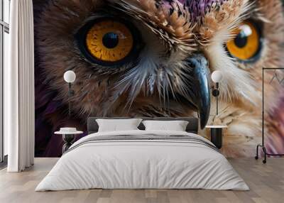 portrait of a owl Majestic Owl Proud Guardian of Colors Wall mural