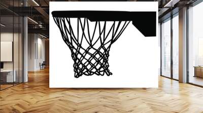 Basketball hoop and net vector silhouette isolated on white background. Equipment for basket ball court. Play sport game. Wall mural