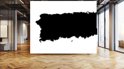 Puerto Rico vector map isolated on white background silhouette. High detailed illustration. Wall mural