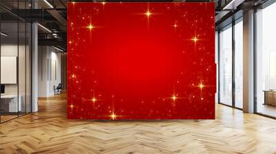 red background with sparkles vector illustration Wall mural