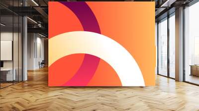 Orange yellow gradient background with half arches circles Wall mural