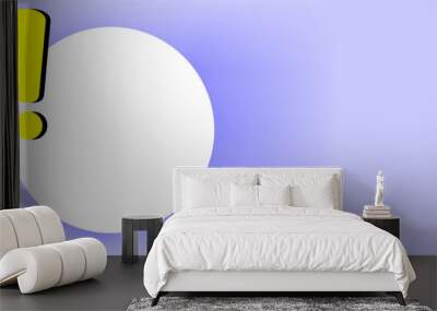 Warning attention and notification sign over white circle frame blue copy space background Wall mural