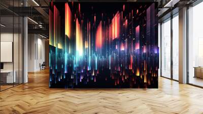 futuristic skyline or data visualization. Wall mural