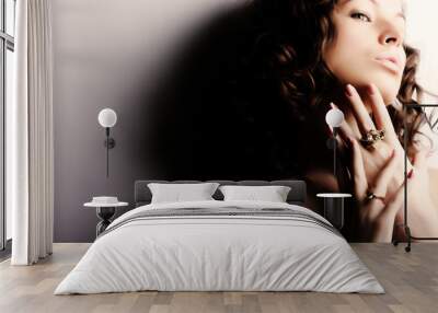 Beautiful woman. Fashion art photo Wall mural