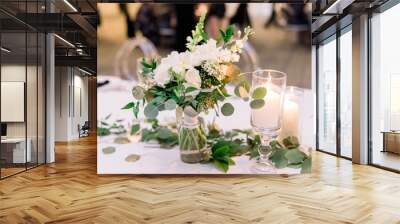 wedding floral centerpiece on the table Wall mural