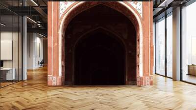 Entrance of the mosque in Taj Mahal complex, Agra, India Wall mural