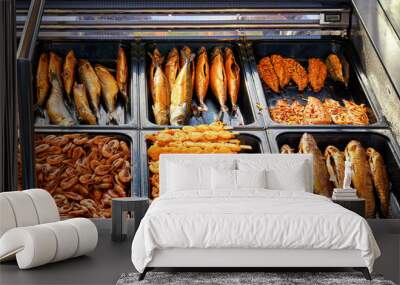 Freshly smoked fish for tourists and gourmets. Wall mural