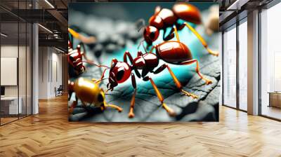 Ants in forest, AI-Generatet Wall mural