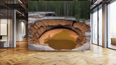 large dangerous deep sinkholes, ai-generatet Wall mural