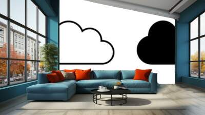 Cloud icon set - vector. cloud symbol in line and glyph style. Vector illustration Wall mural