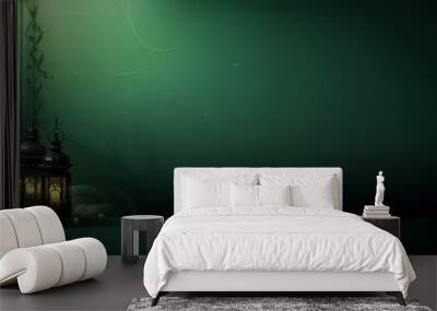 Ramadan-themed green background Wall mural