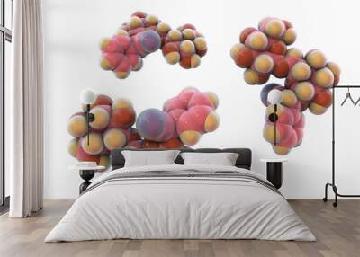 Molecular model of amygdalin, laetrile, vitamin B17, 3d illustration Wall mural