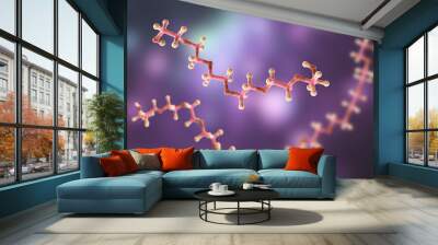 Polyethylene glycol PEG . Hexaethylene glycol molecule, 3D illustration Wall mural