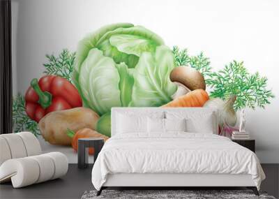 Vegetables group Wall mural