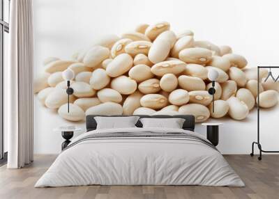 white beans isolated on white Wall mural