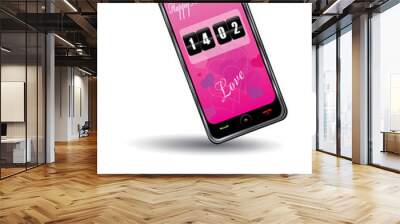 touchscreen mobile for valentine day Wall mural