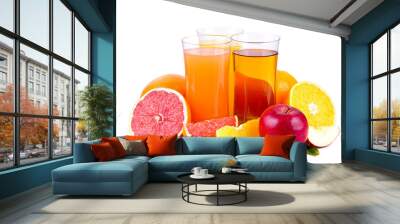 colorful juice and fruits Wall mural