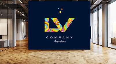 ,  l v colorful alphabet letter logo icon template vector Wall mural