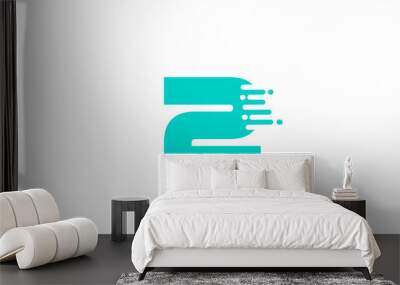 2 number logo icon for business and company Wall mural