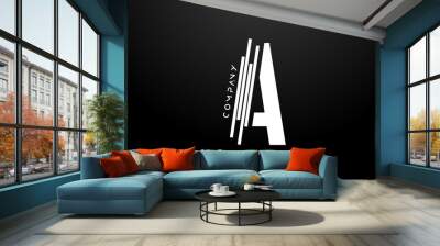 A black white letter alphabet logo design with lines icon for business and company Wall mural