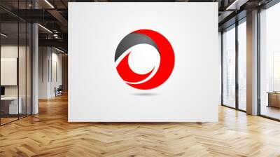 abstract black red circle corporate business logo icon design for company Wall mural