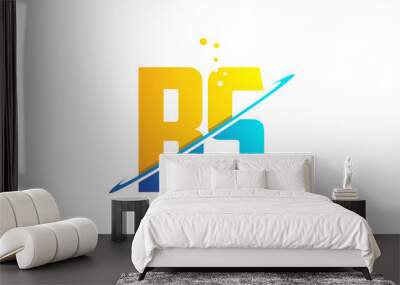 alphabet letter BS B S combination for logo company icon design Wall mural