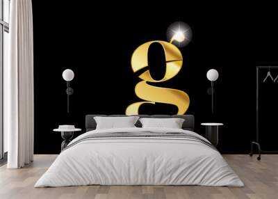 alphabet letter g gold golden metal metallic logo icon design Wall mural