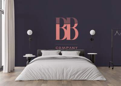 bb b b  pink vintage retro letter company logo icon design Wall mural