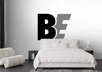 be b e  black white grey alphabet letter logo icon combination Wall mural